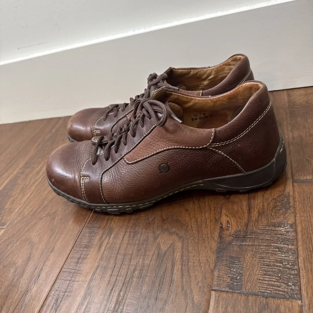 Born Leather Oxford Loafer Lace Up Shoes Men's 12 Brown Comfort Casual Workwear